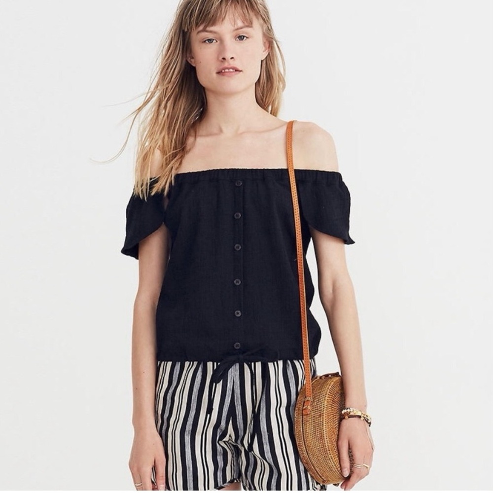 Madewell Black Off-Shoulder Blouse